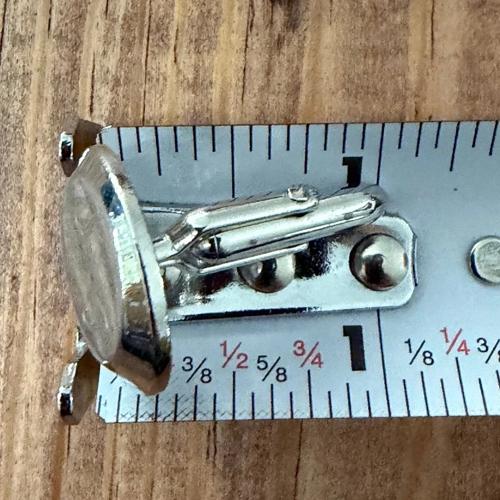 Swank Vintage Silver Tone Rnd Engraved SP Initial Monogram Cufflinks Toggle/Back